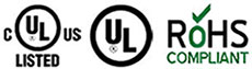 UL सूचीबद्ध और UL और RoHS